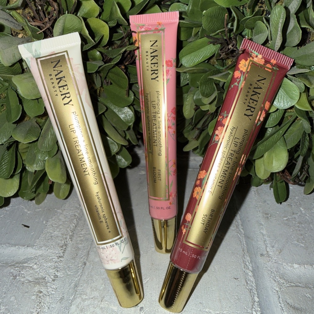 Nakery Beauty Plumping Line-Smoothing Lip Treatment 3-pack Clear Pink Maroon New